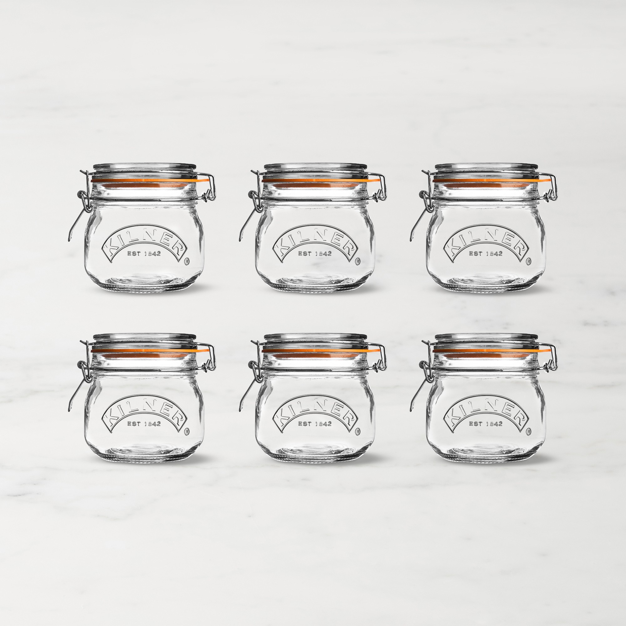 Kilner Round Clip Top Jar, 17 oz, Set of 6