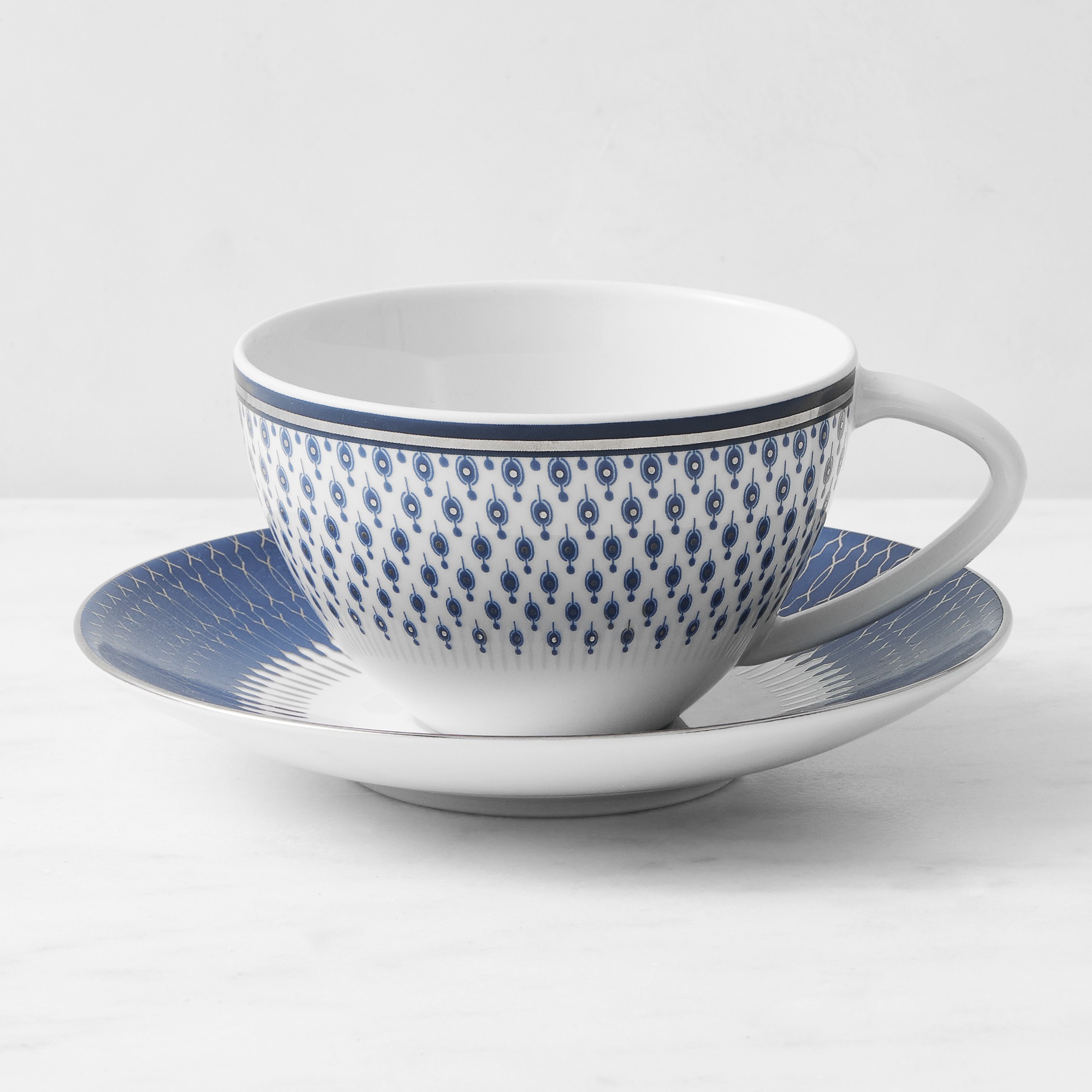 Williams Sonoma Regal Cups & Saucers, Set of 4