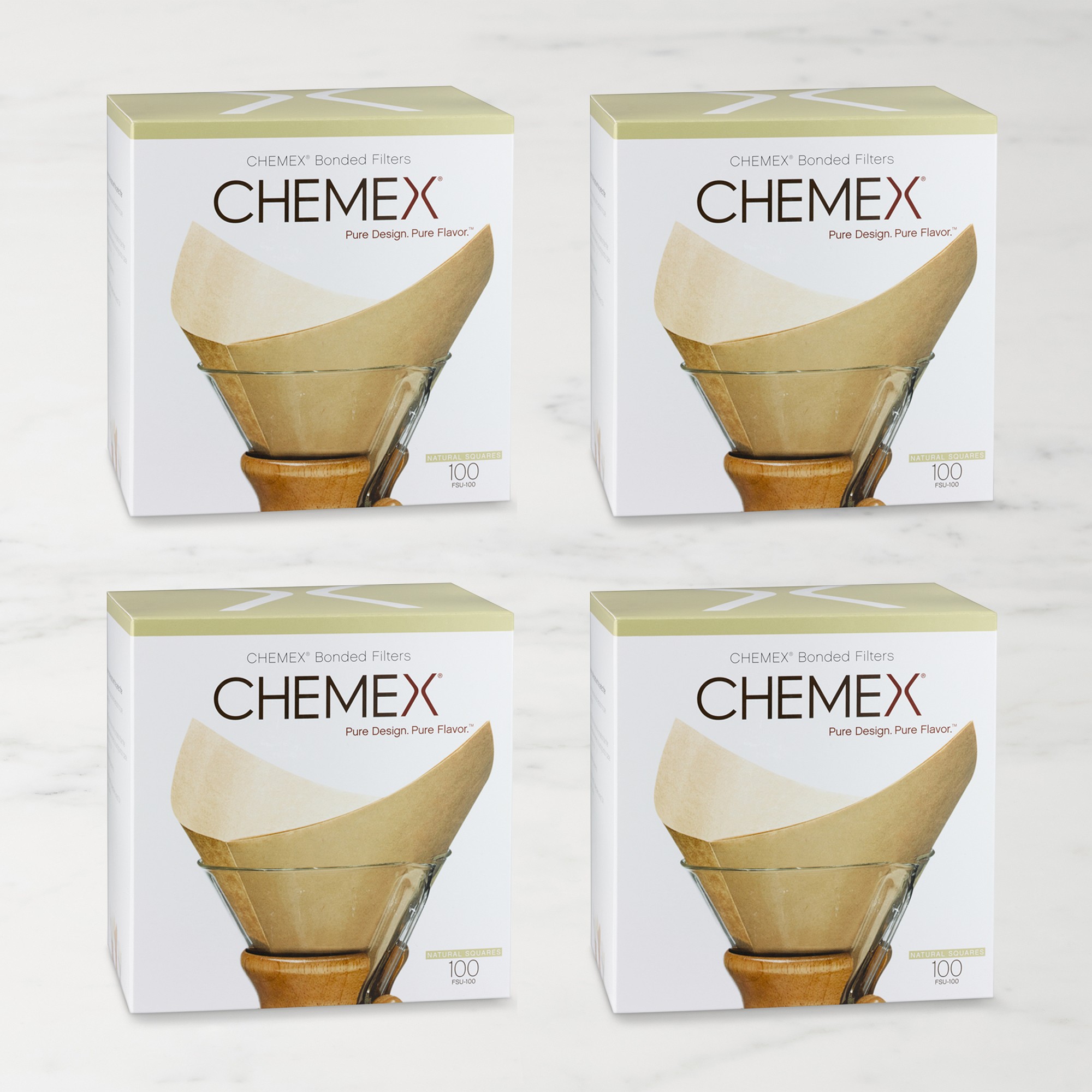 Chemex® Unbleached Prefolded Square Coffee Filters