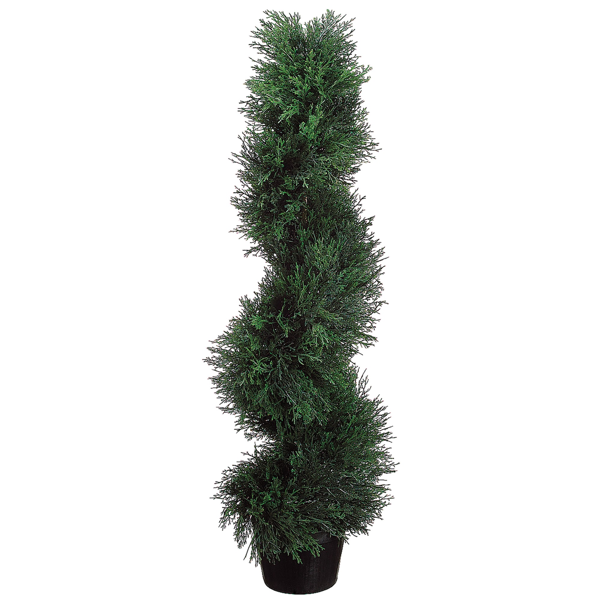 Spiral Faux Cedar Topiary in Plastic Pot, 3'-6'