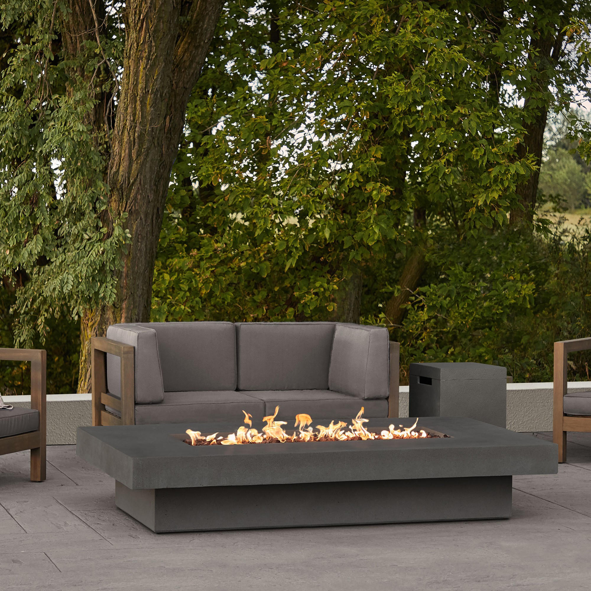 Novato Low Rectangle Propane Fire Table (72