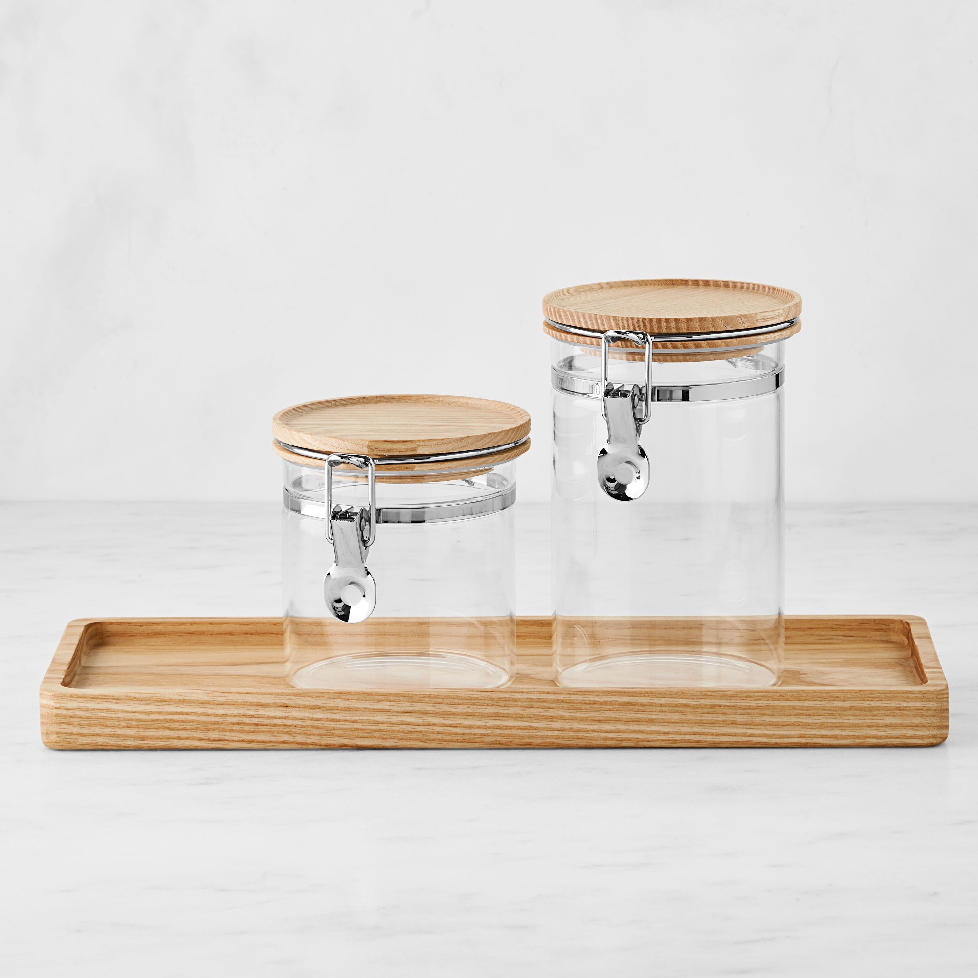 Hold Everything Stacking Canisters With Clamp and Tray Set