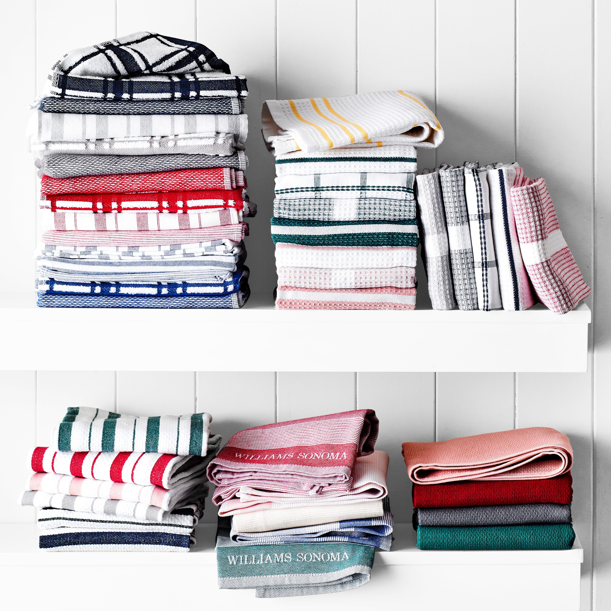 Williams Sonoma Logo Stripe Towels, Set of 4