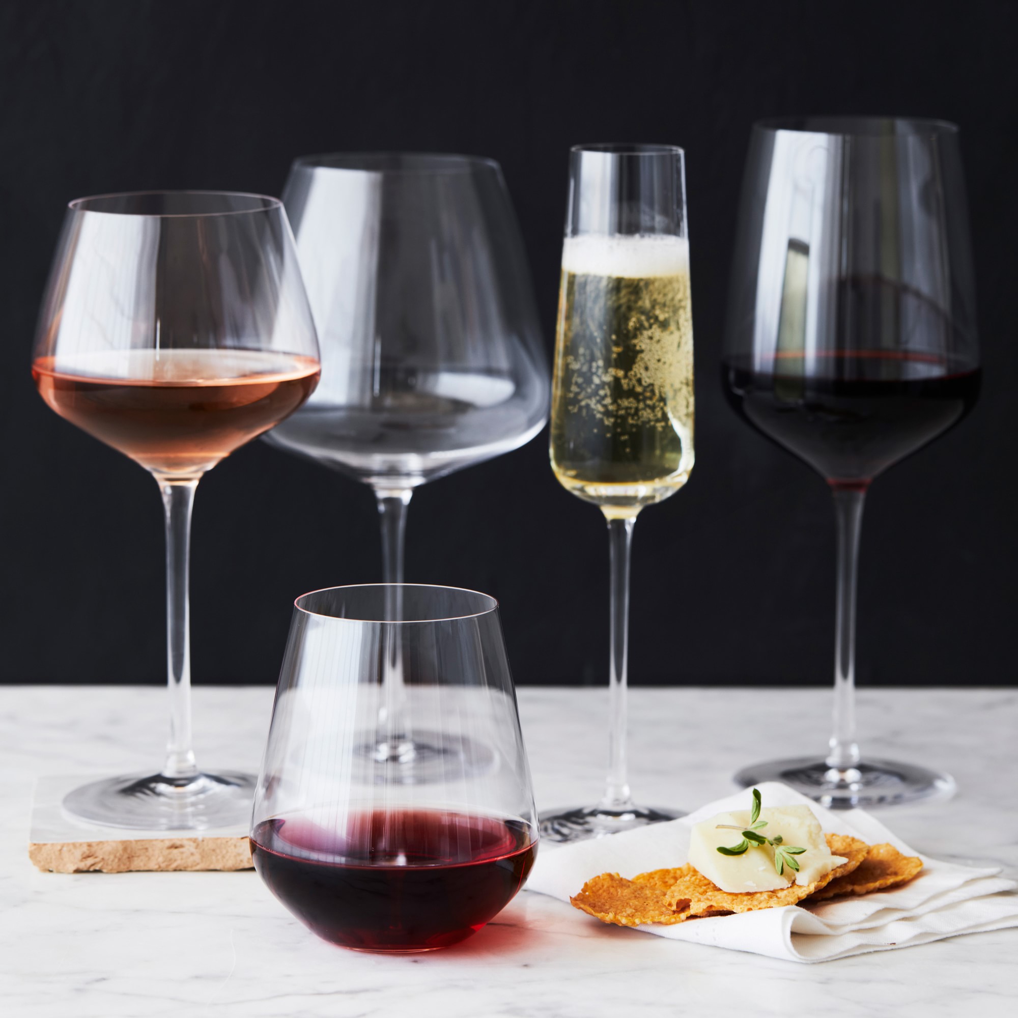 Williams Sonoma Estate Stemless Red Wine Glasses