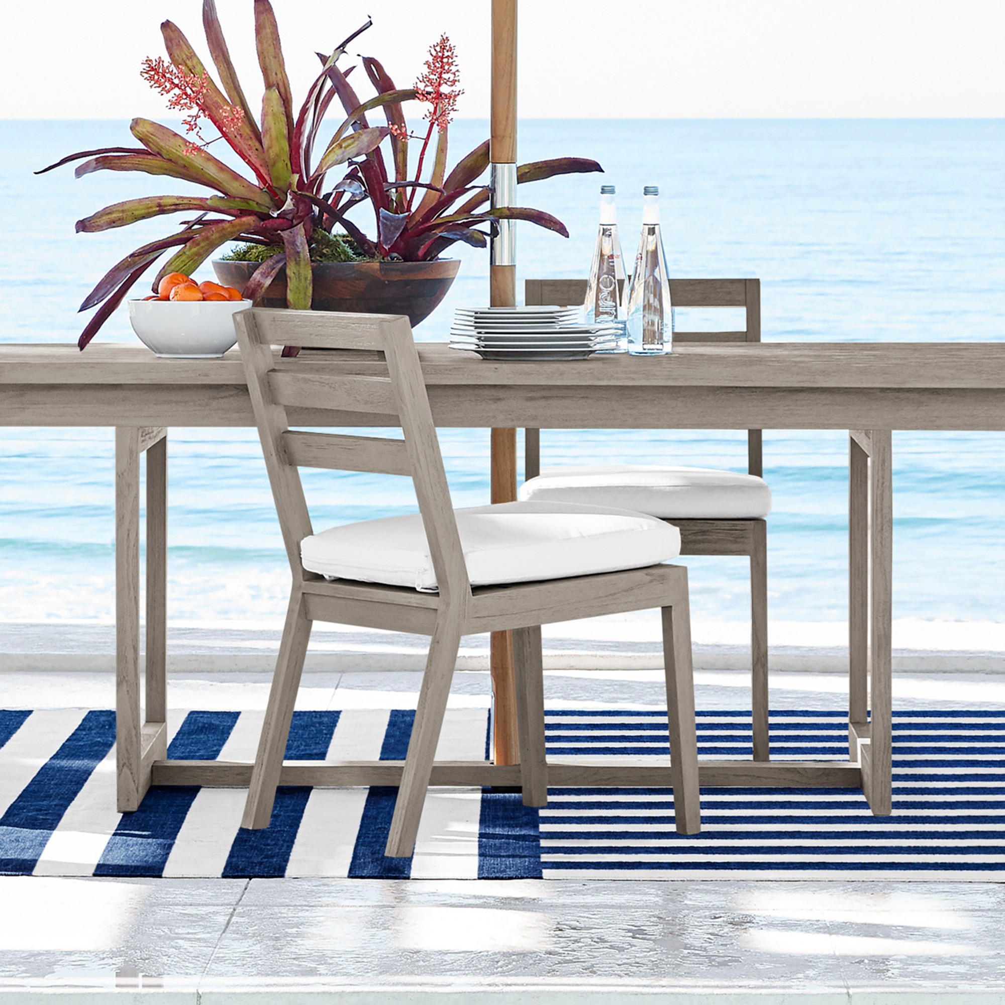 Ojai Outdoor Grey Teak Dining Side Chair