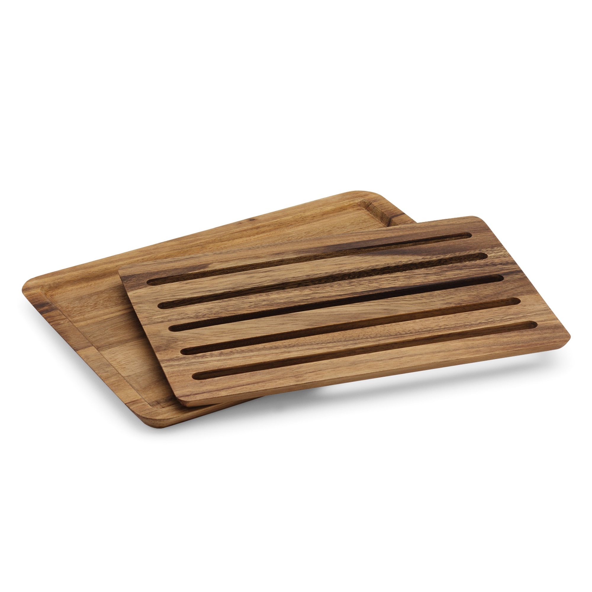 Nesting Bread Board with Crumb Catcher, Acacia Wood