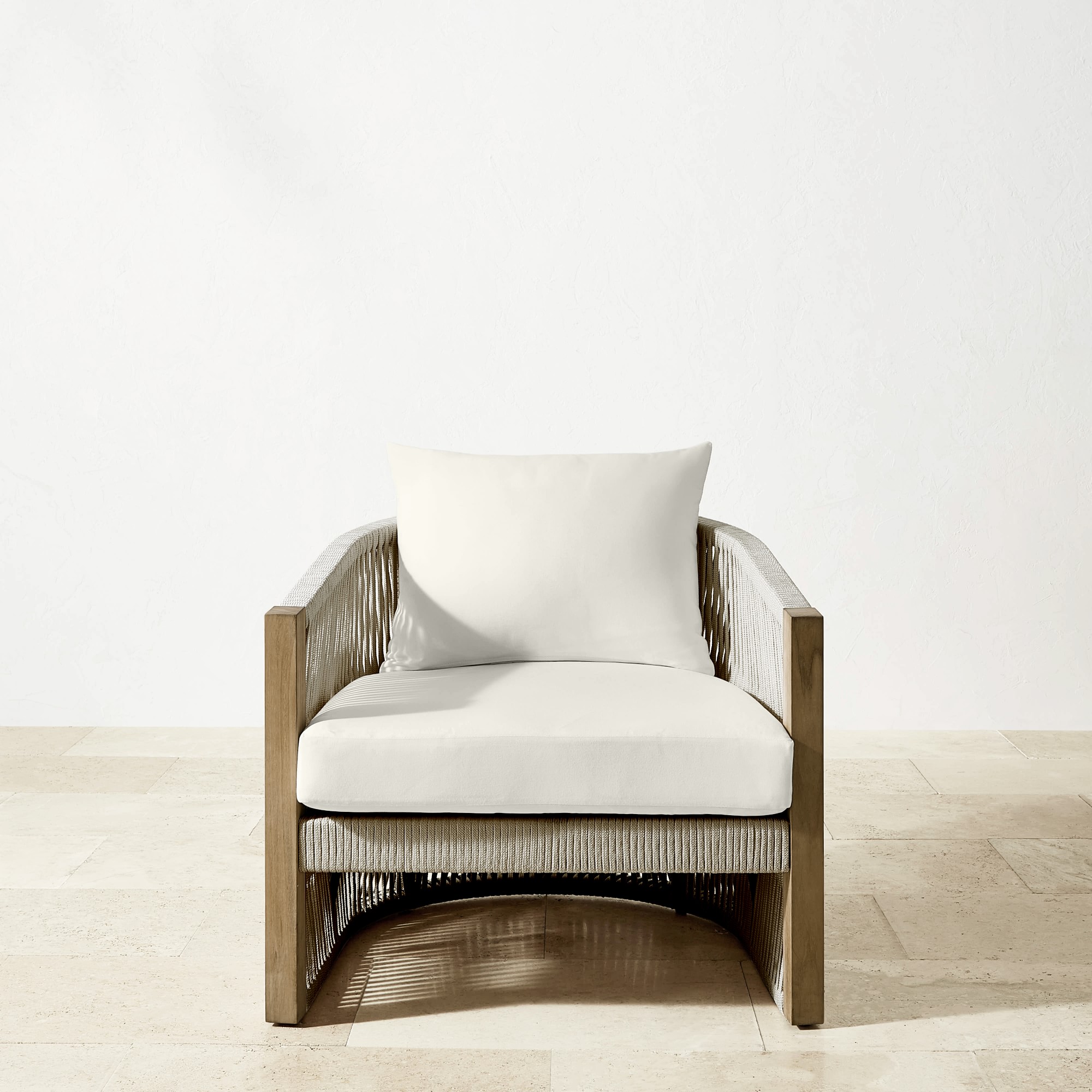 Pasadena Outdoor Teak and Rope Club Chair