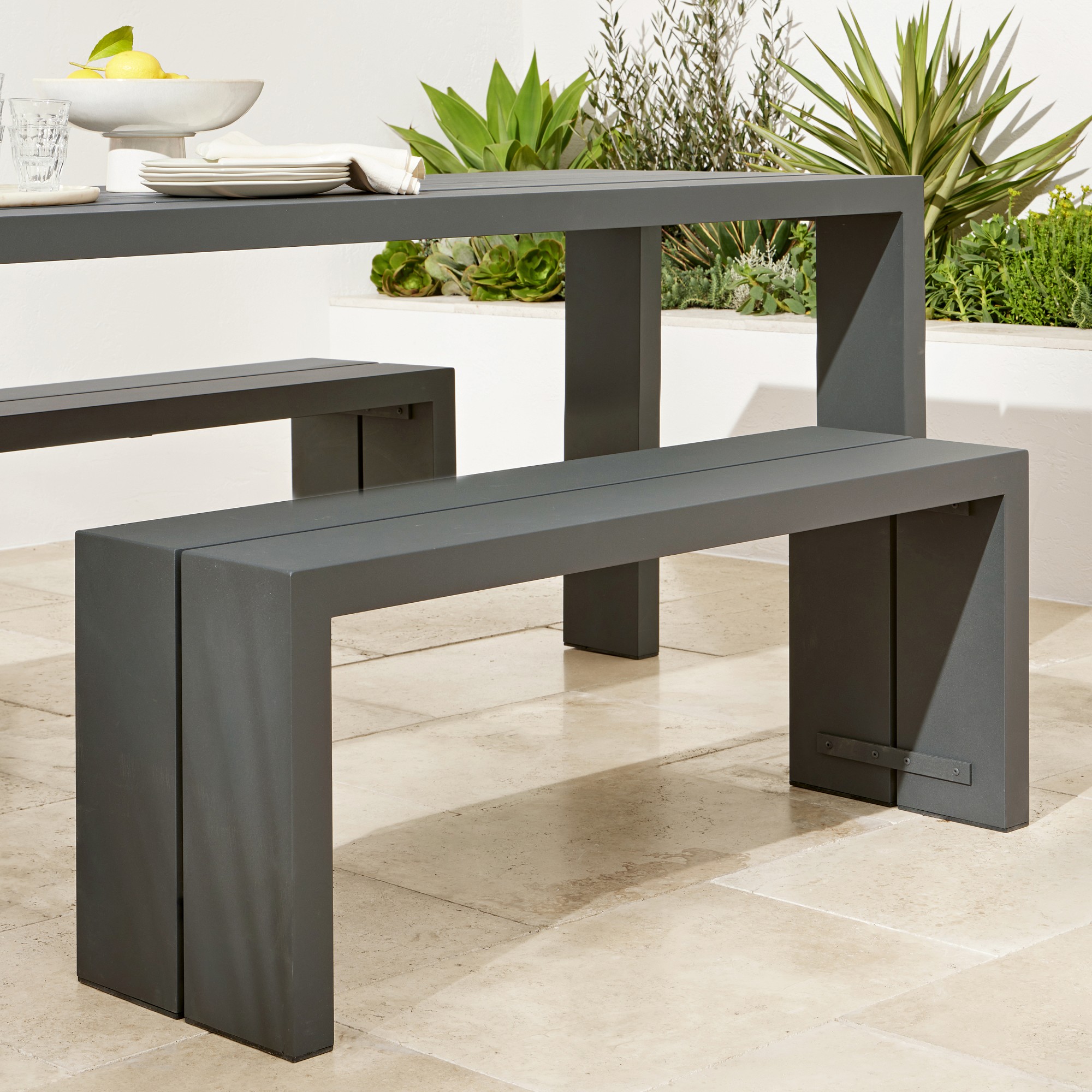 Larnaca Outdoor Metal Dining Bench (46