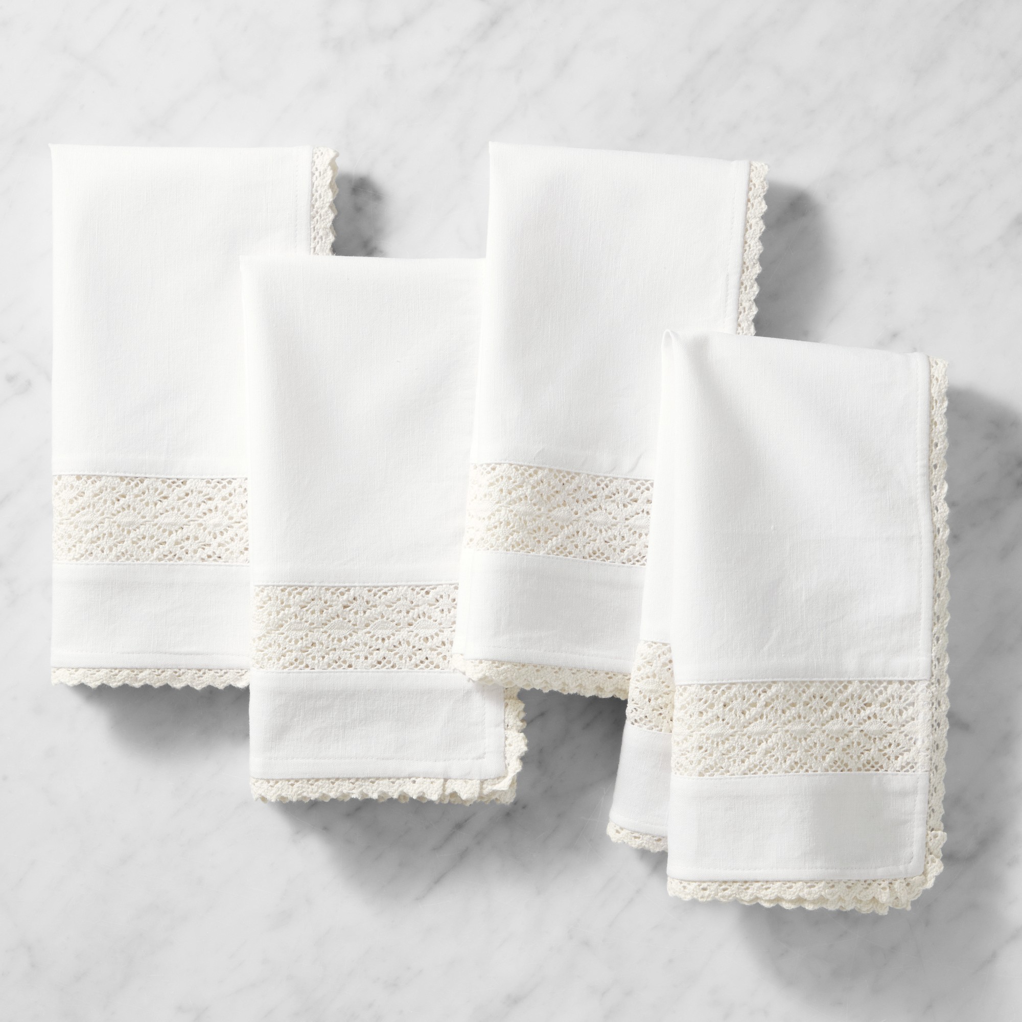 Crotchet Inset Napkins, Set of 4