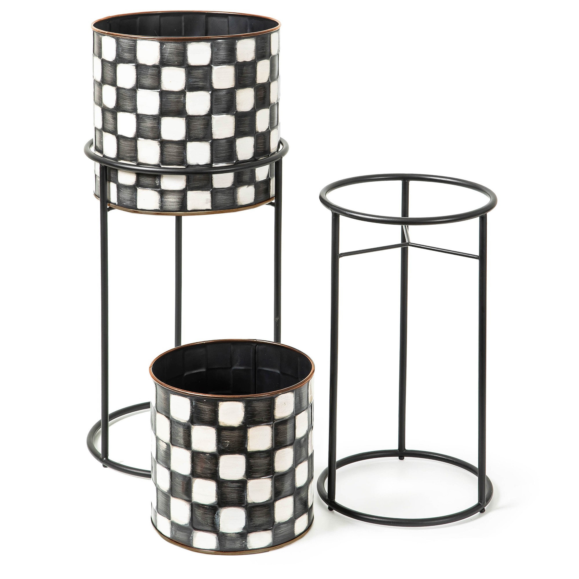 MacKenzie-Childs Check It Out Planters, Set of 2