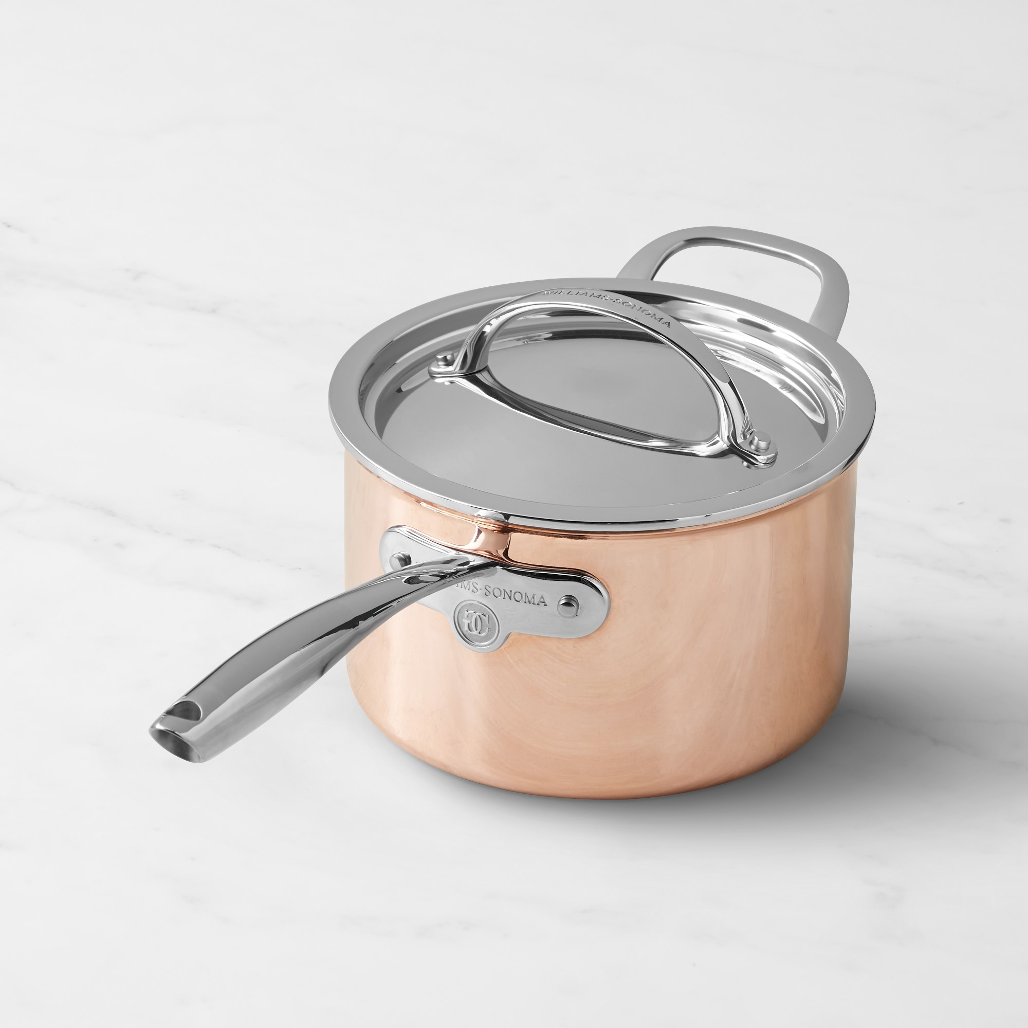 Williams Sonoma Signature Thermo-Clad™ Copper Saucepan with Lid