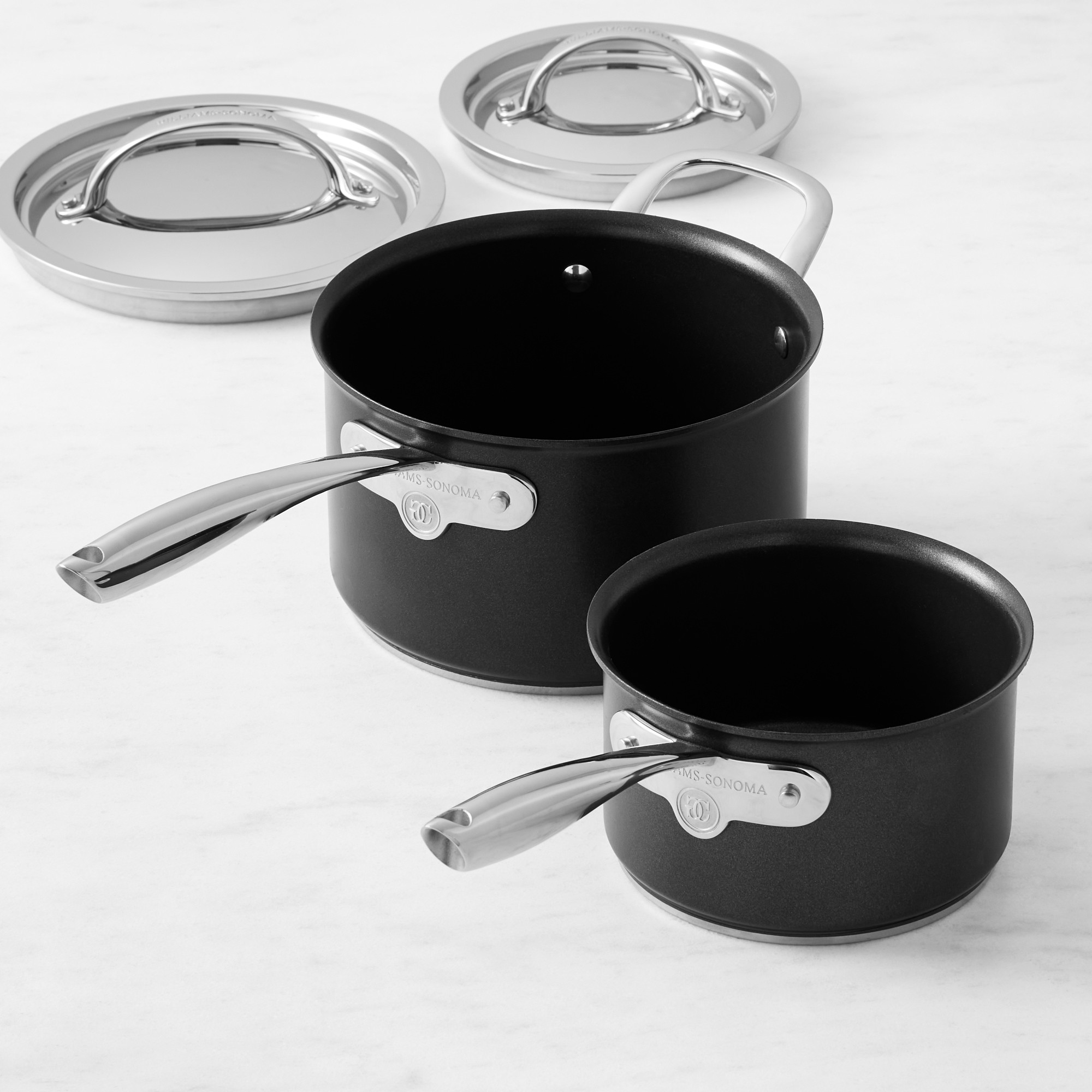 Williams Sonoma Signature Thermo-Clad™ Stainless-Steel Nonstick Saucepan Set, 2 & 4-Qt.