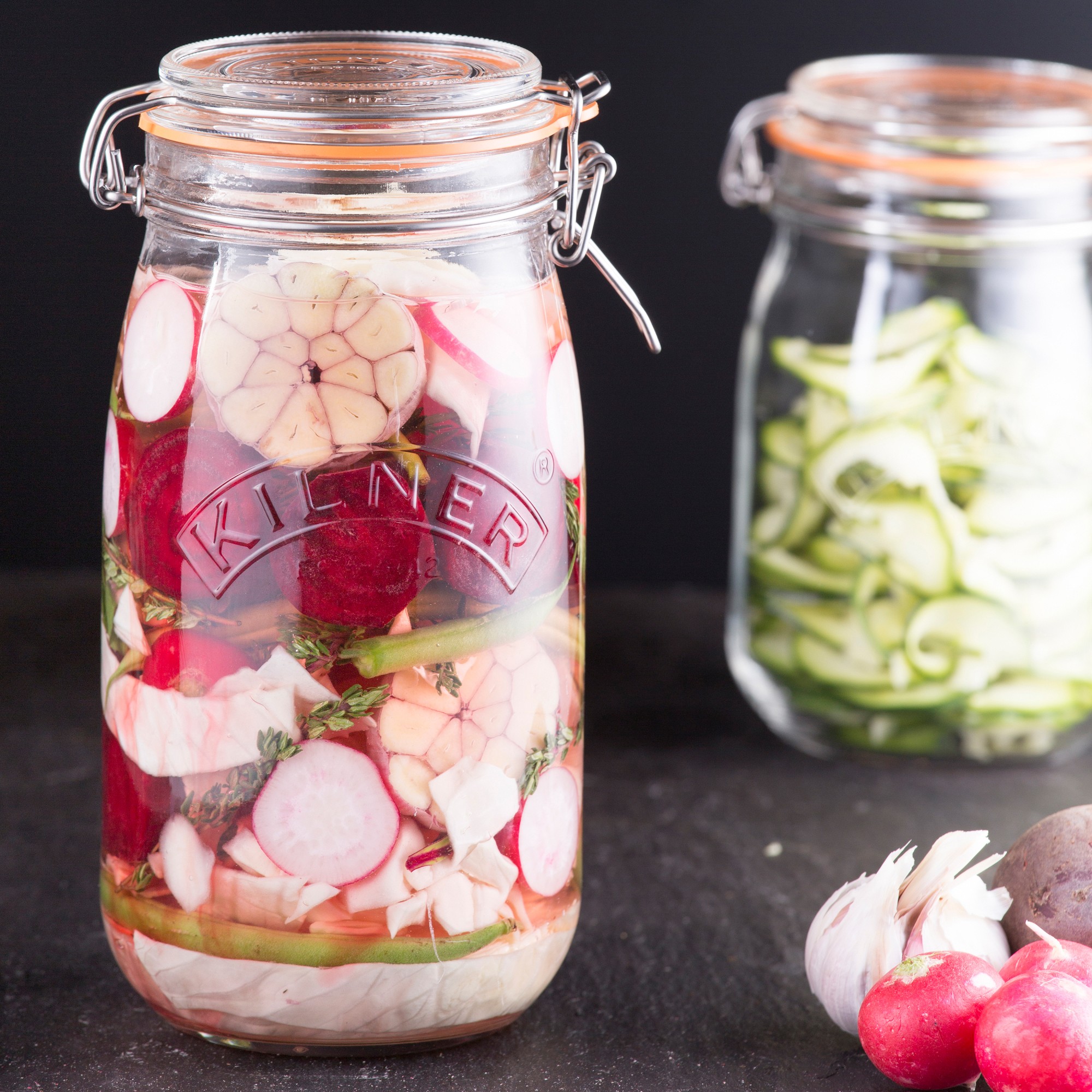 Kilner Round Clip Top Jar, 51 oz, Set of 4