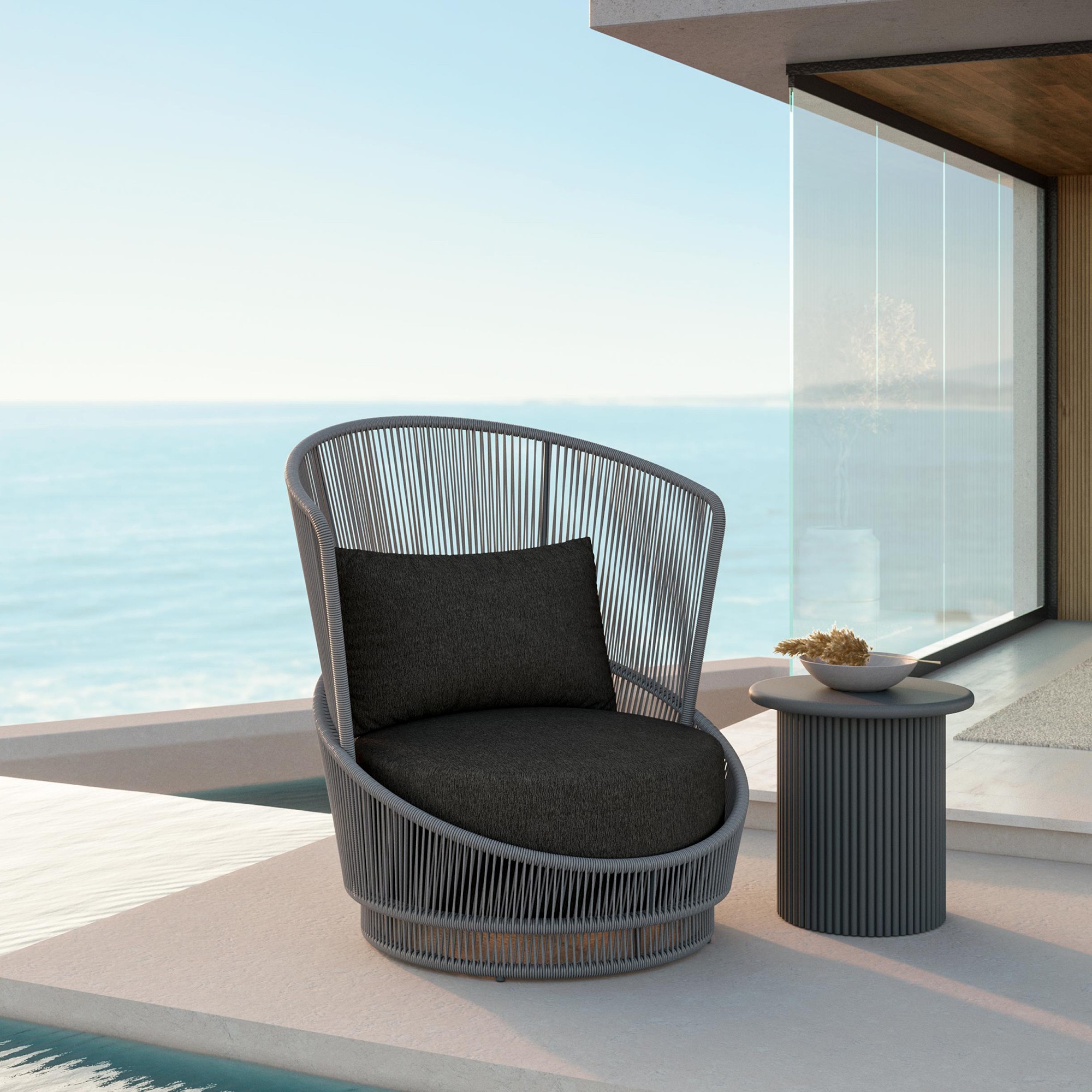 Petra Outdoor Round Side Table (20