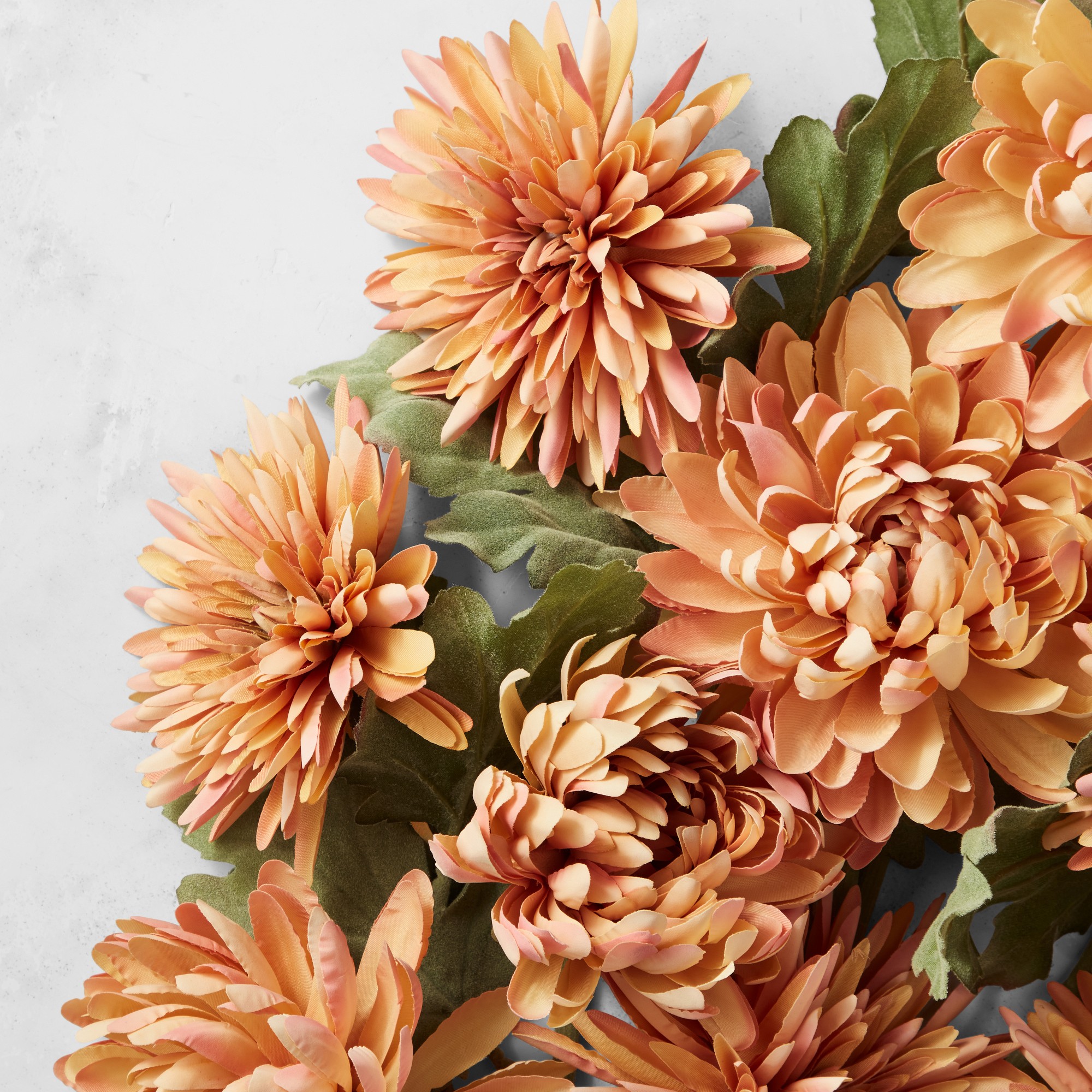 Fall Faux Orange Spider Mum & Chrysanthemum Bundle