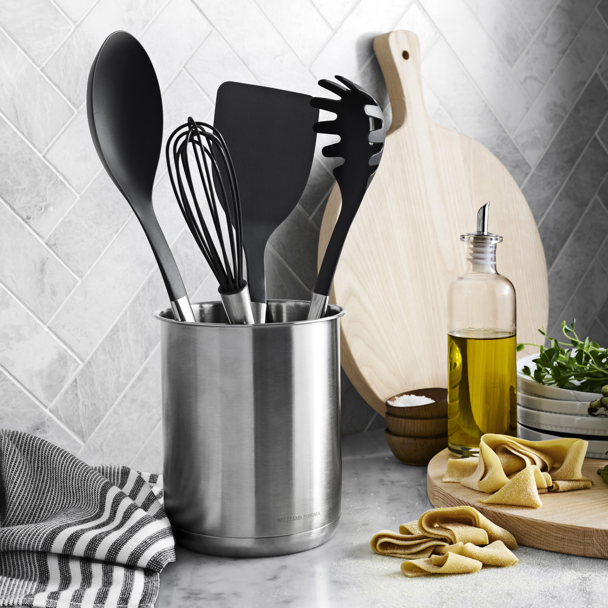 Williams Sonoma Signature Nonstick Utensils with Utensil Holder, Set of 5