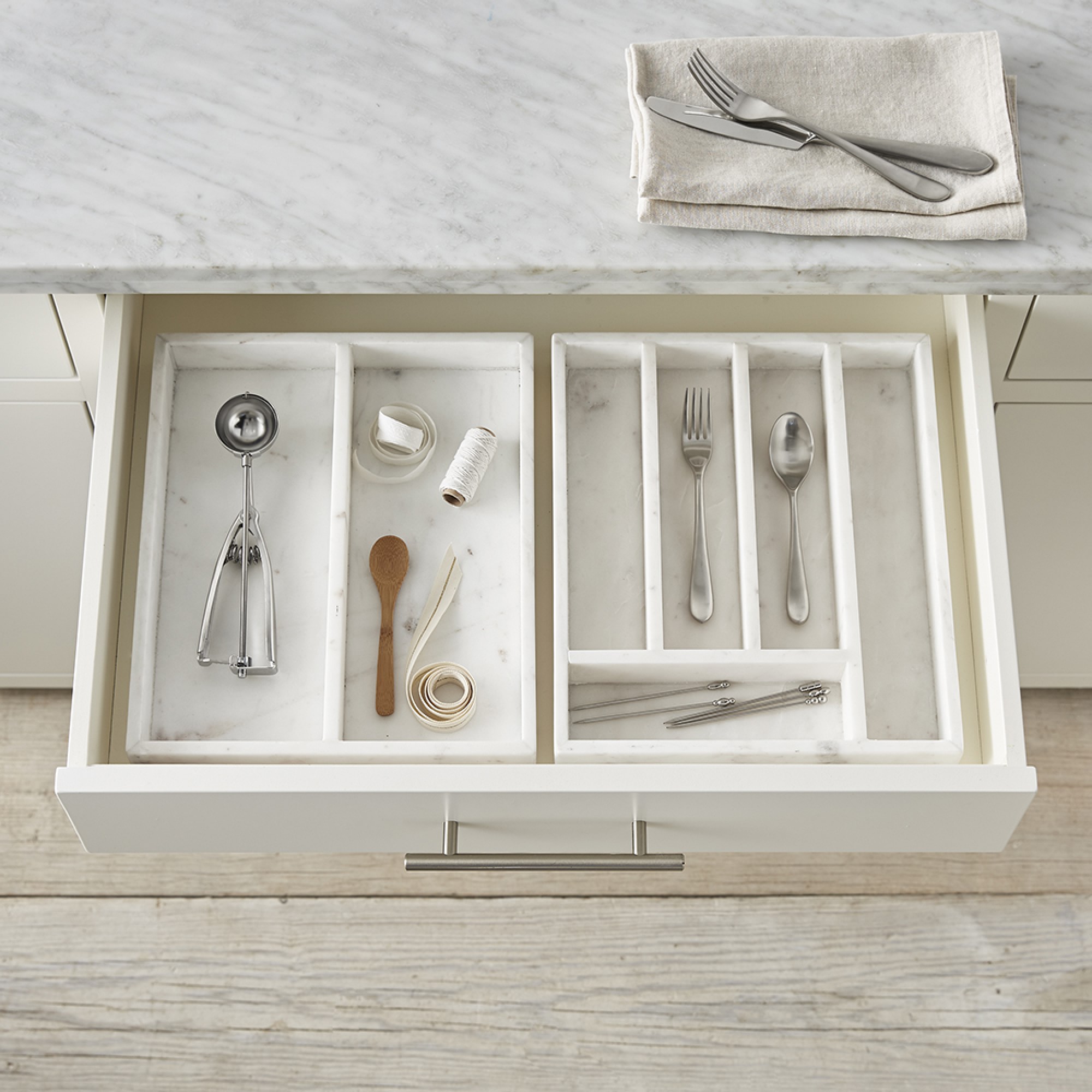 Williams Sonoma Marble Utensil & Accessories Tray