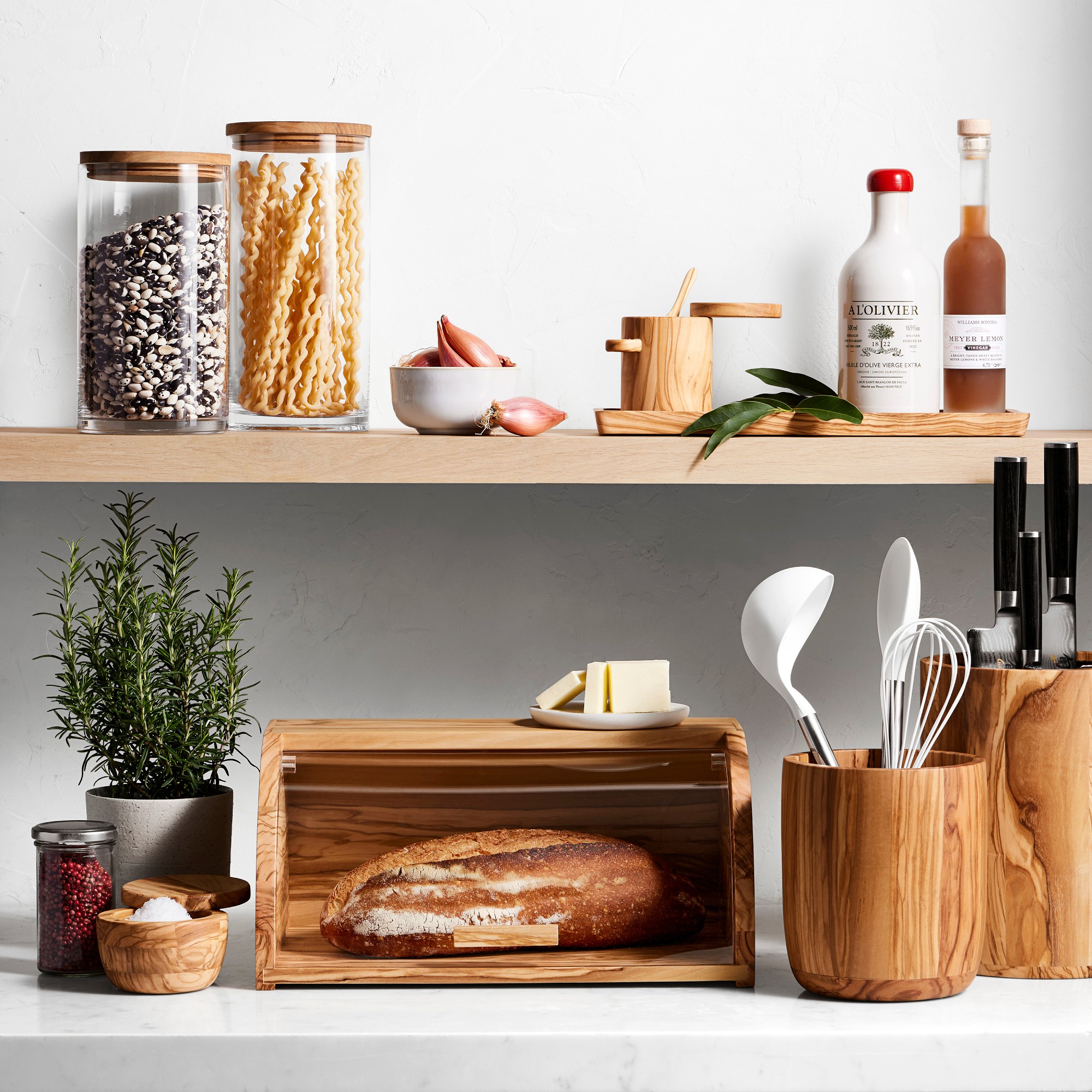 Williams Sonoma Olivewood Classic Kitchen Organizer Set