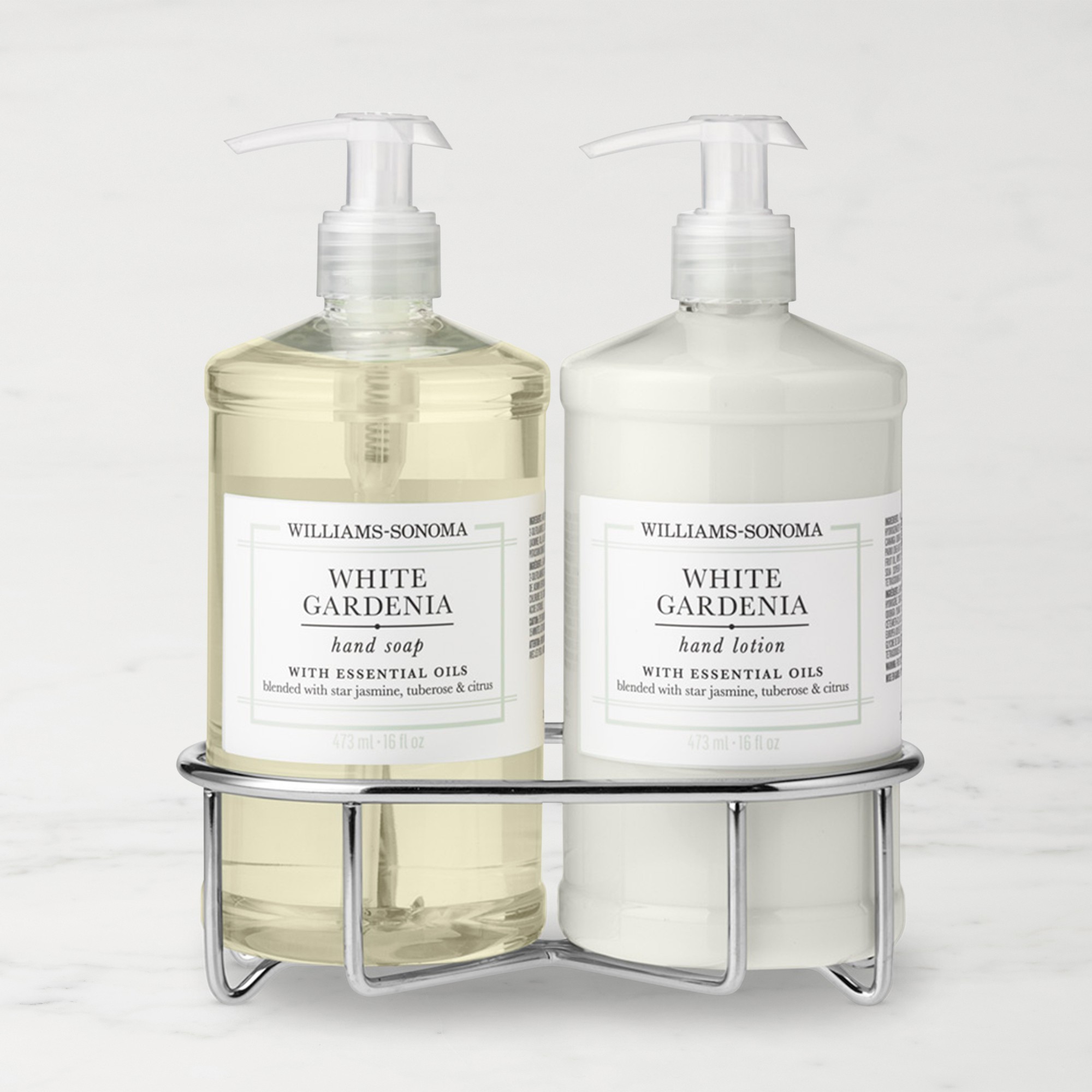 Williams Sonoma White Gardenia Hand Soap & Lotion 3-Piece Set