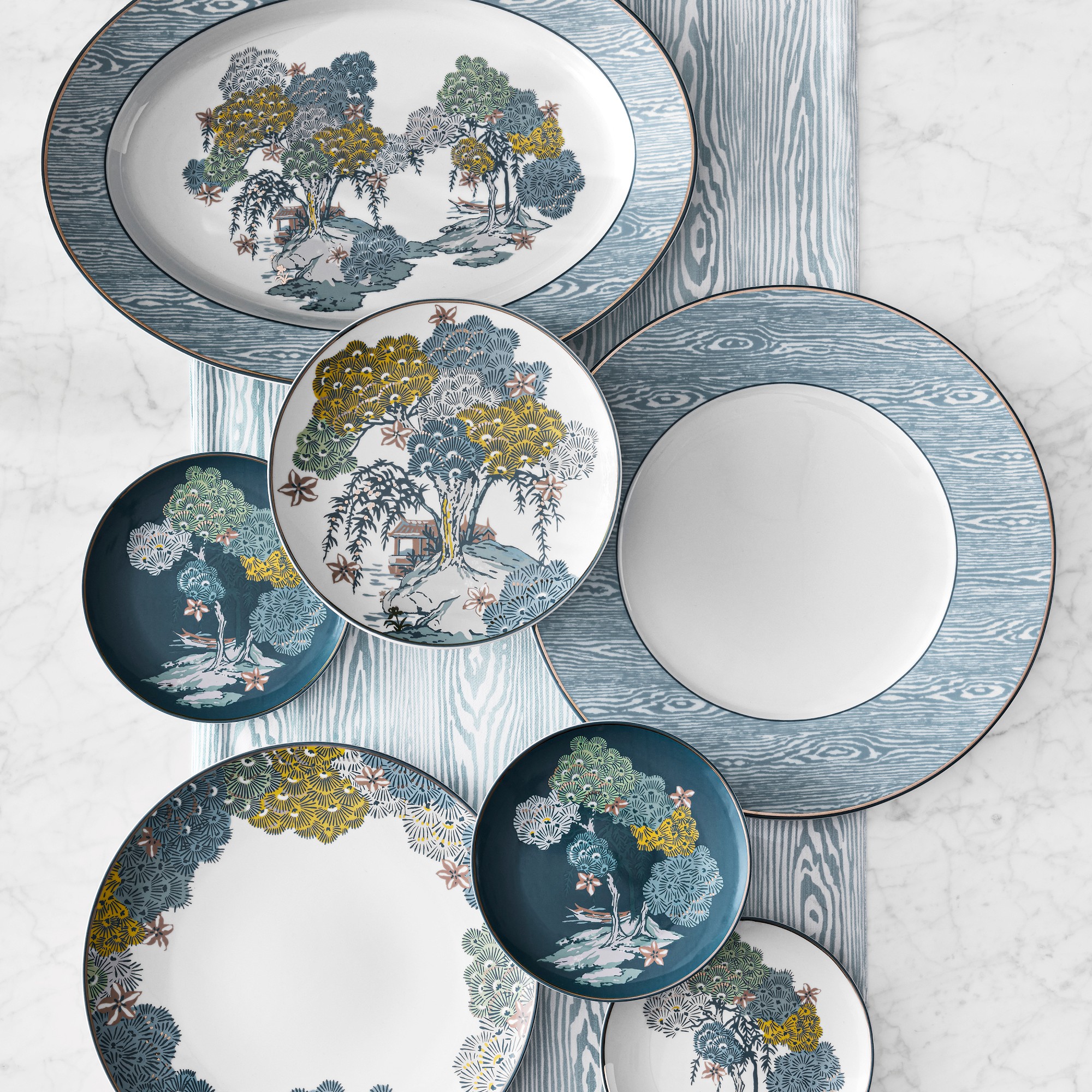 Scalamandré Sea of Trees 12-Piece Dinnerware Set