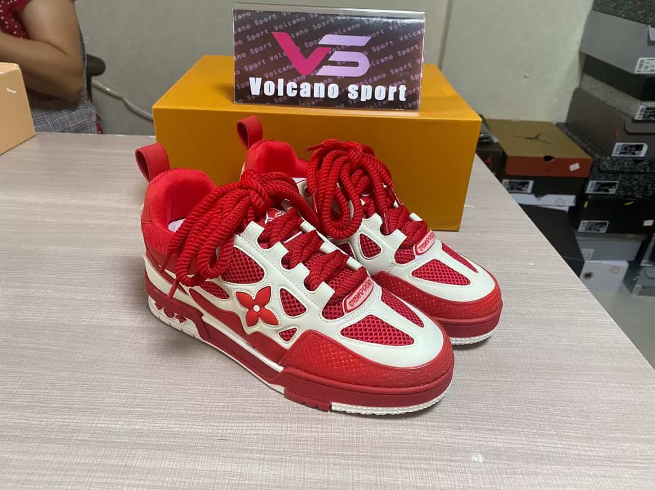 LV Skate Sneaker Red White