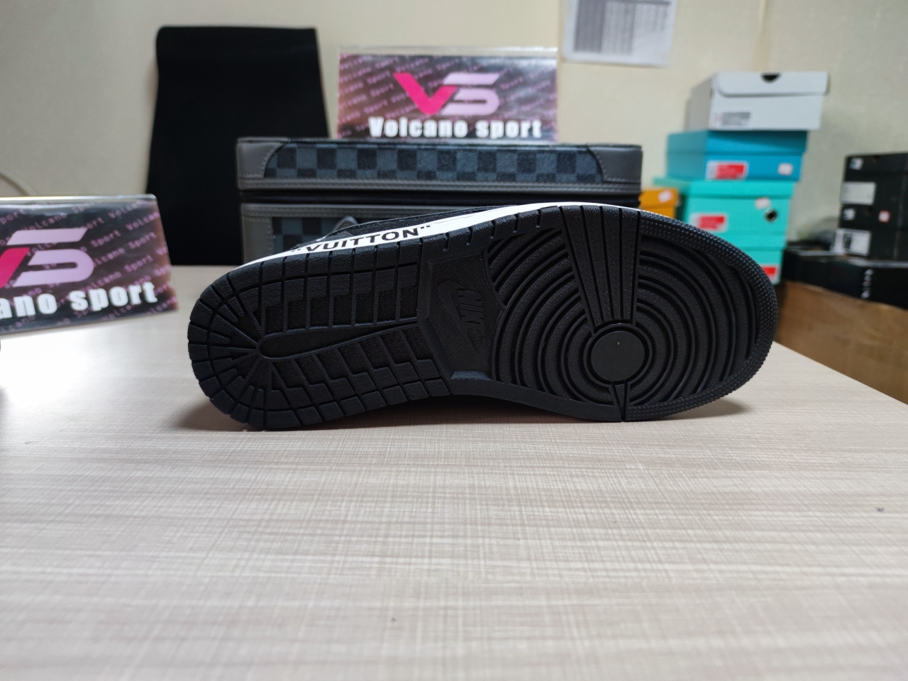 LV x Jordan 1 retro High Black and Grey