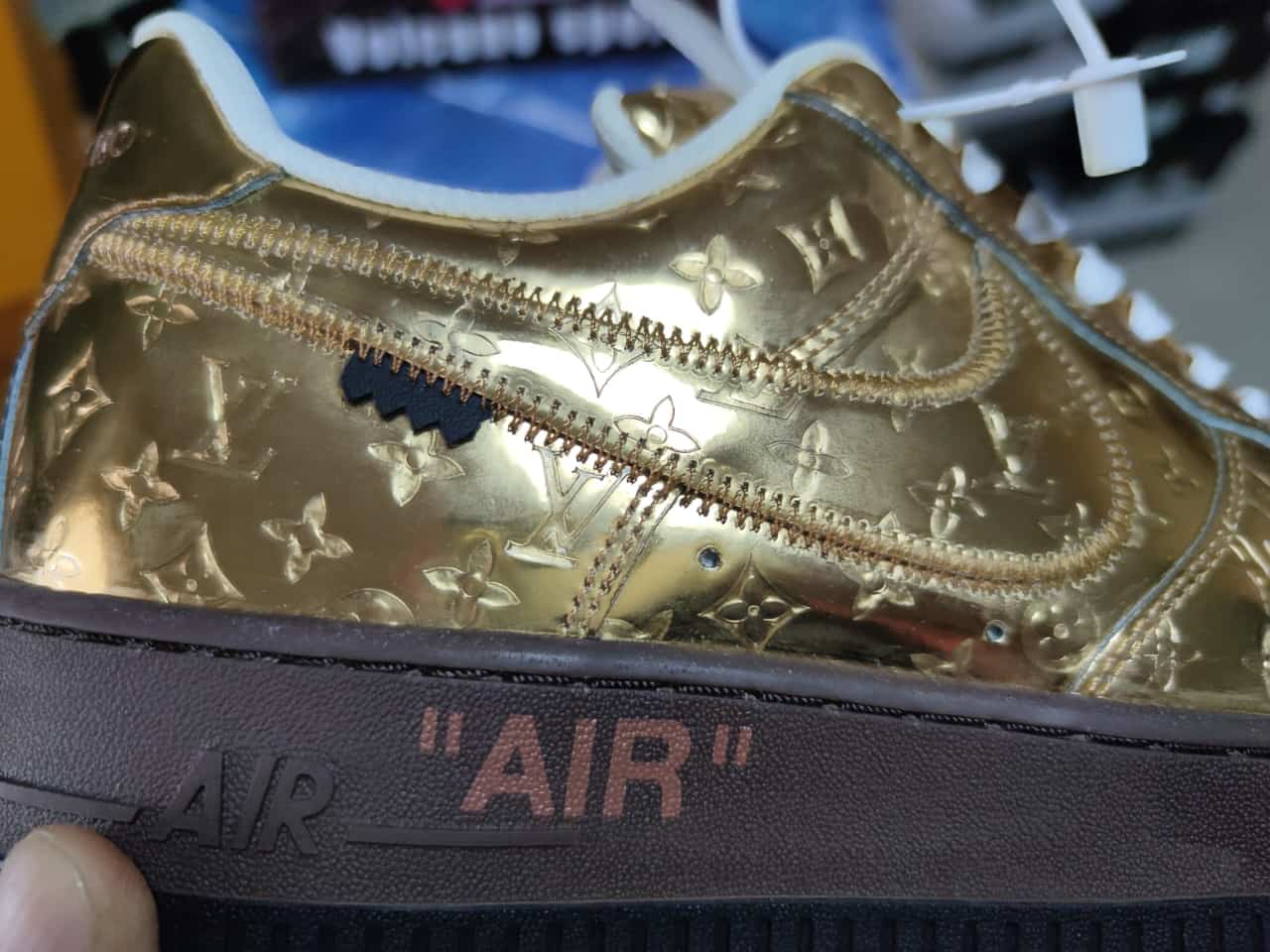 LV x Air Force 1 Low By Virgil Abloh Metallic Gold