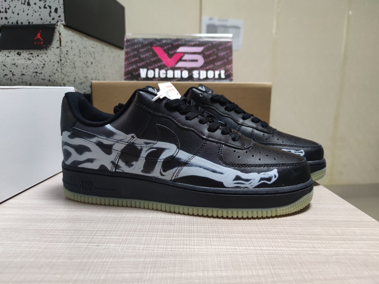 Air Force 1 Low Black Skeleton Halloween BQ7541-001