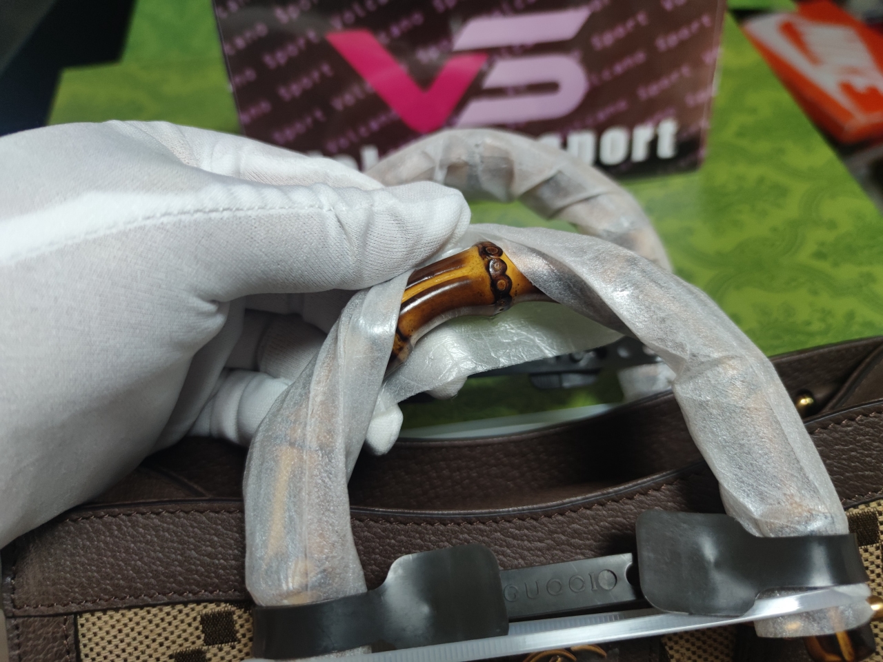 Guc*i Diana Jumbo GG Tote Bag Small Camel/Ebony