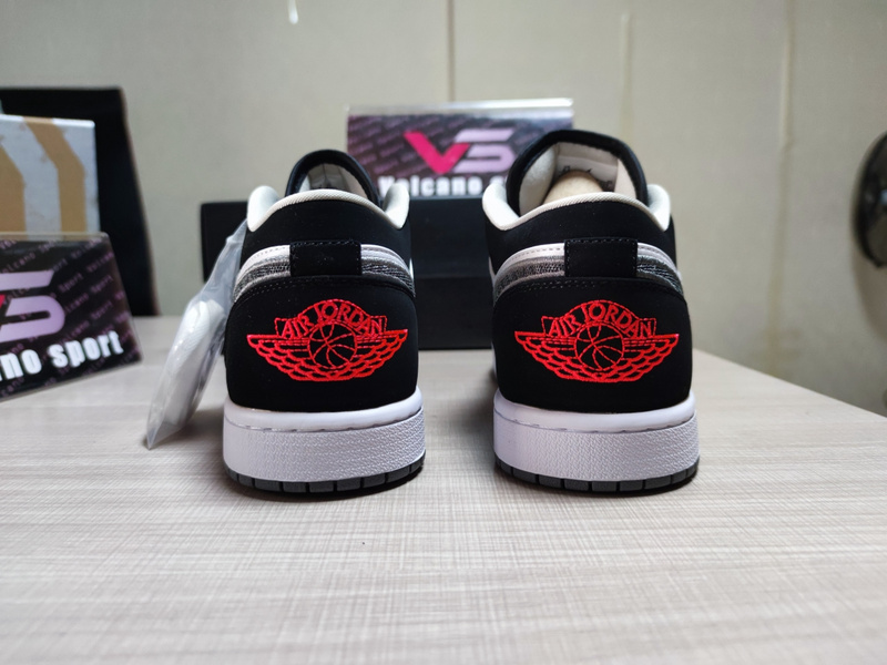 Jordan 1 Low Black White Wolf Grey Infrared 23