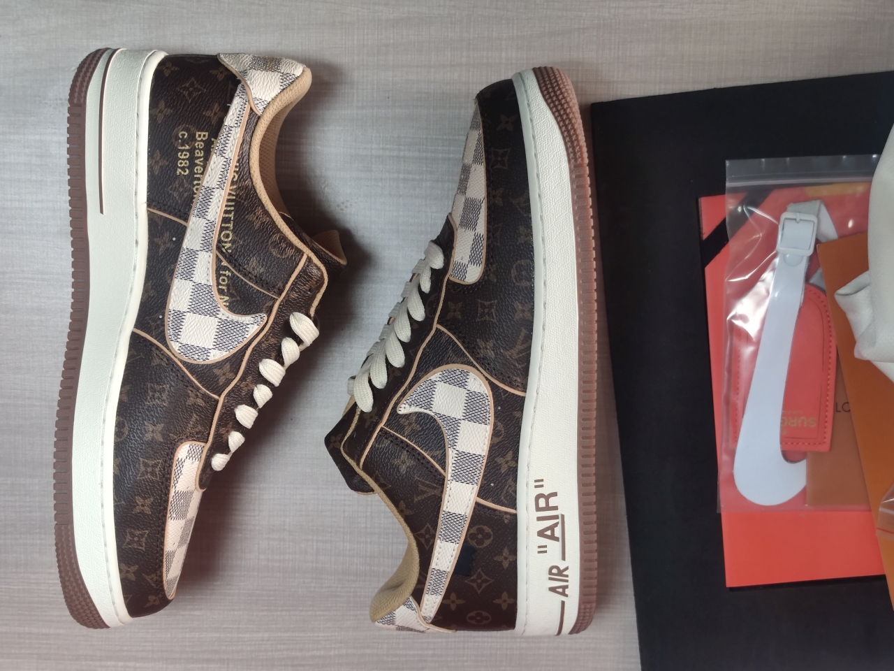 Louis Vuitton Nike Air Force 1 Low Monogram Brown Damier Azur
