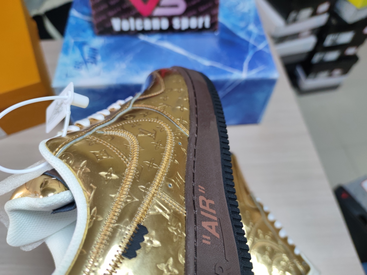 LV x Air Force 1 Low By Virgil Abloh Metallic Gold