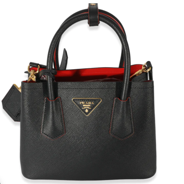 Prada Black Saffiano Mini Double Bag
