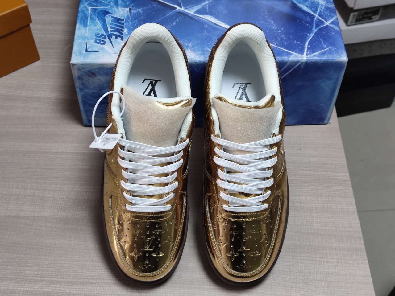 LV x Air Force 1 Low By Virgil Abloh Metallic Gold