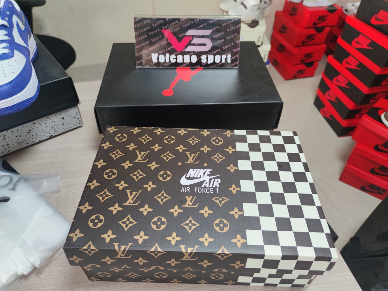 LV X Air Force 1 blue and white