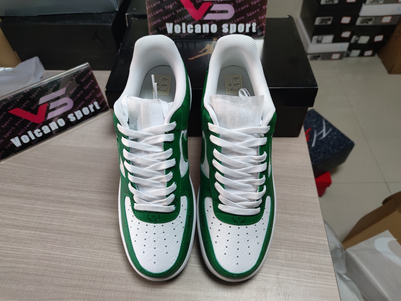 LV x Air Force 1 Low By Virgil Abloh White Green