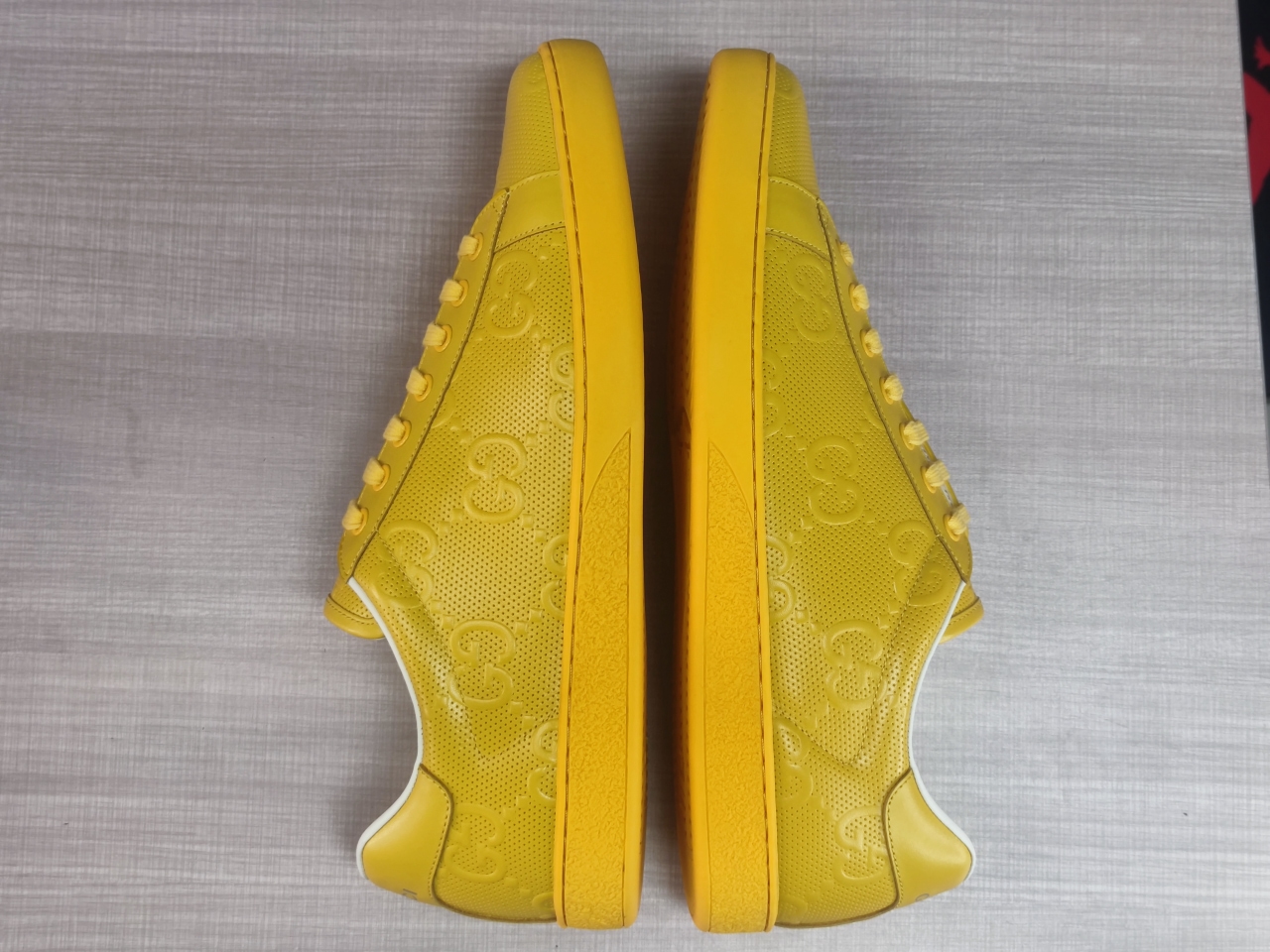 GUCCI Ace GG Embossed Yellow