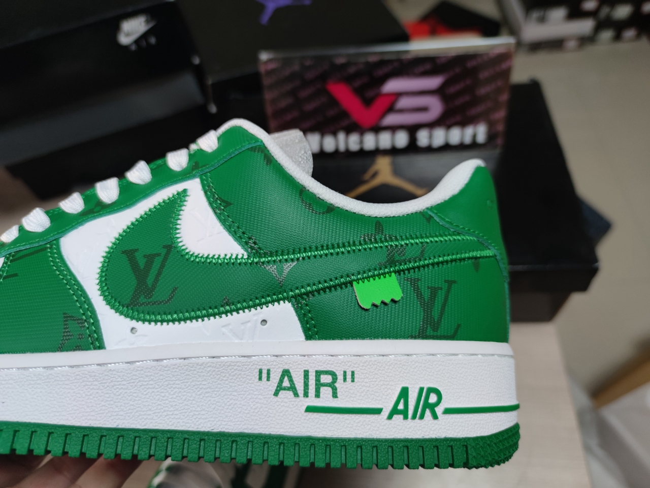 LV x Air Force 1 Low By Virgil Abloh White Green