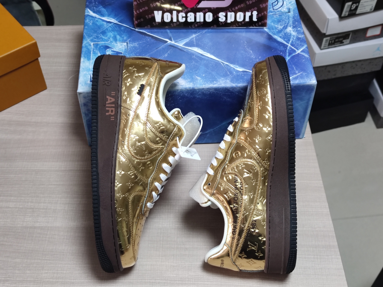 LV x Air Force 1 Low By Virgil Abloh Metallic Gold