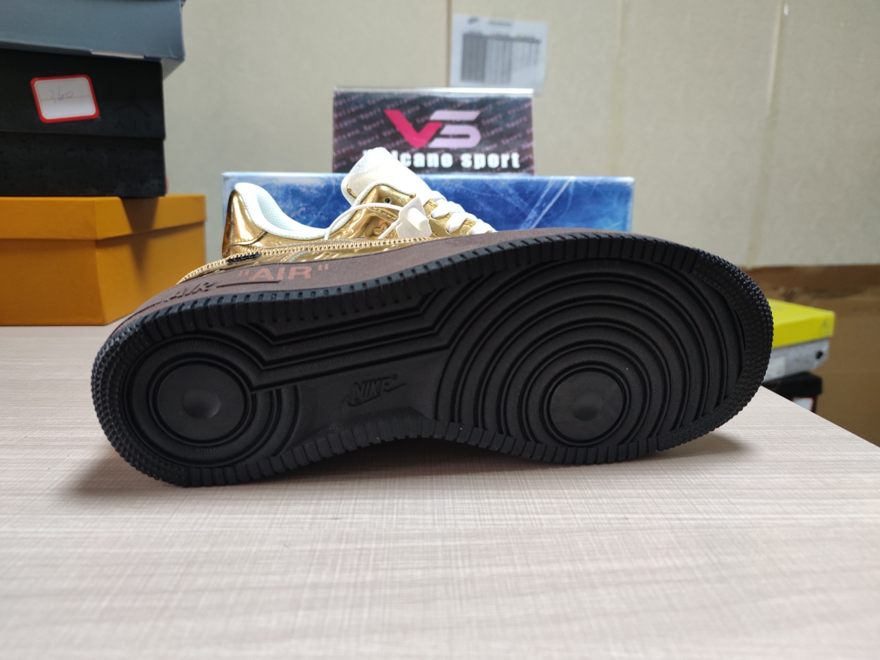 LV x Air Force 1 Low By Virgil Abloh Metallic Gold