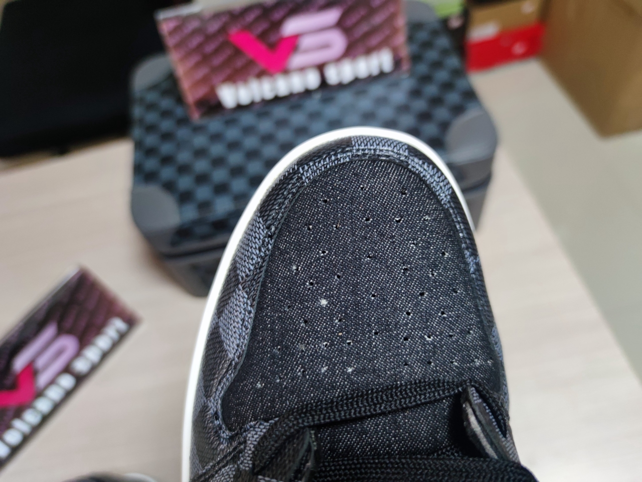 LV x Jordan 1 retro High Black and Grey