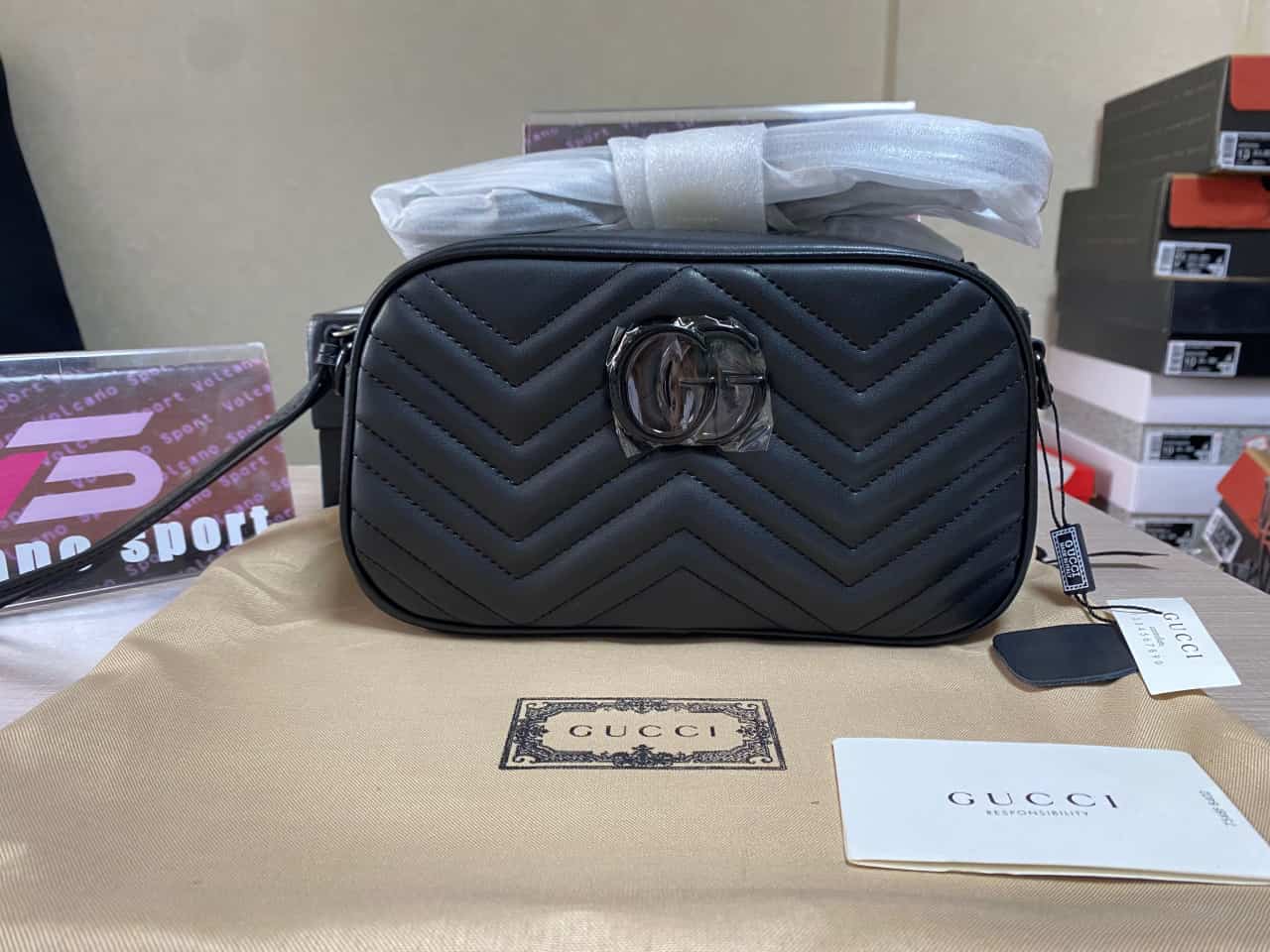 Guc-i GG Marmont Shoulder Bag Small Black/Black