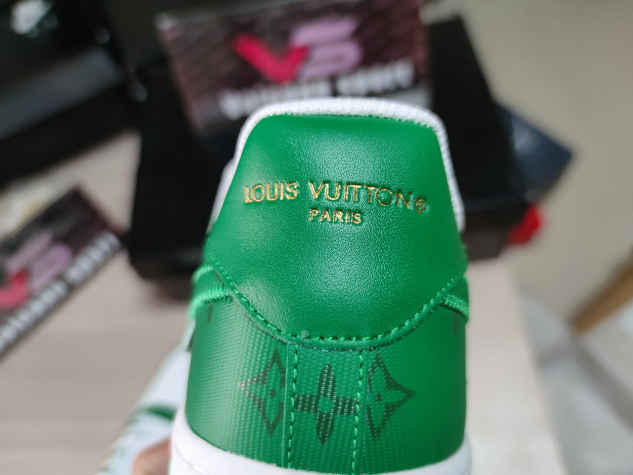 LV x Air Force 1 Low By Virgil Abloh White Green