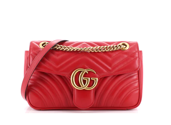 Guc-i Marmont Small Shoulder Bag Red