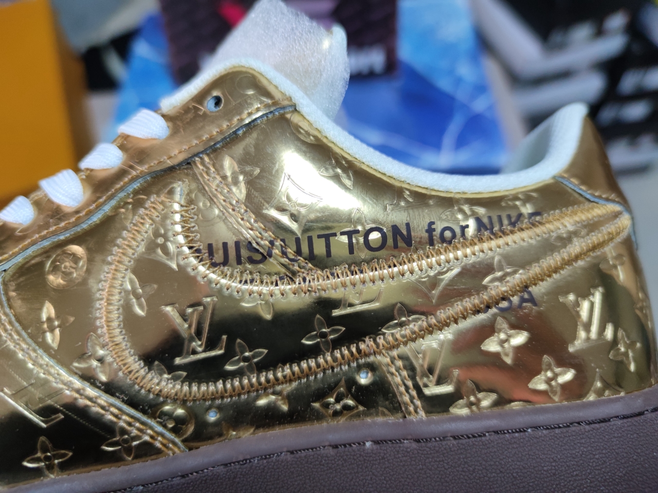 LV x Air Force 1 Low By Virgil Abloh Metallic Gold