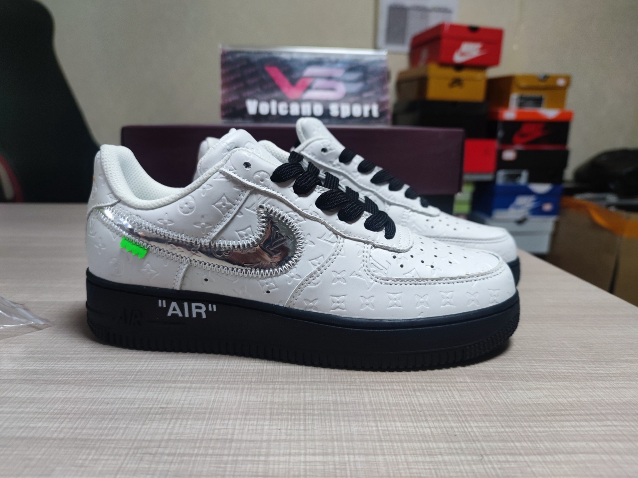 LV x Air Force 1 White Black