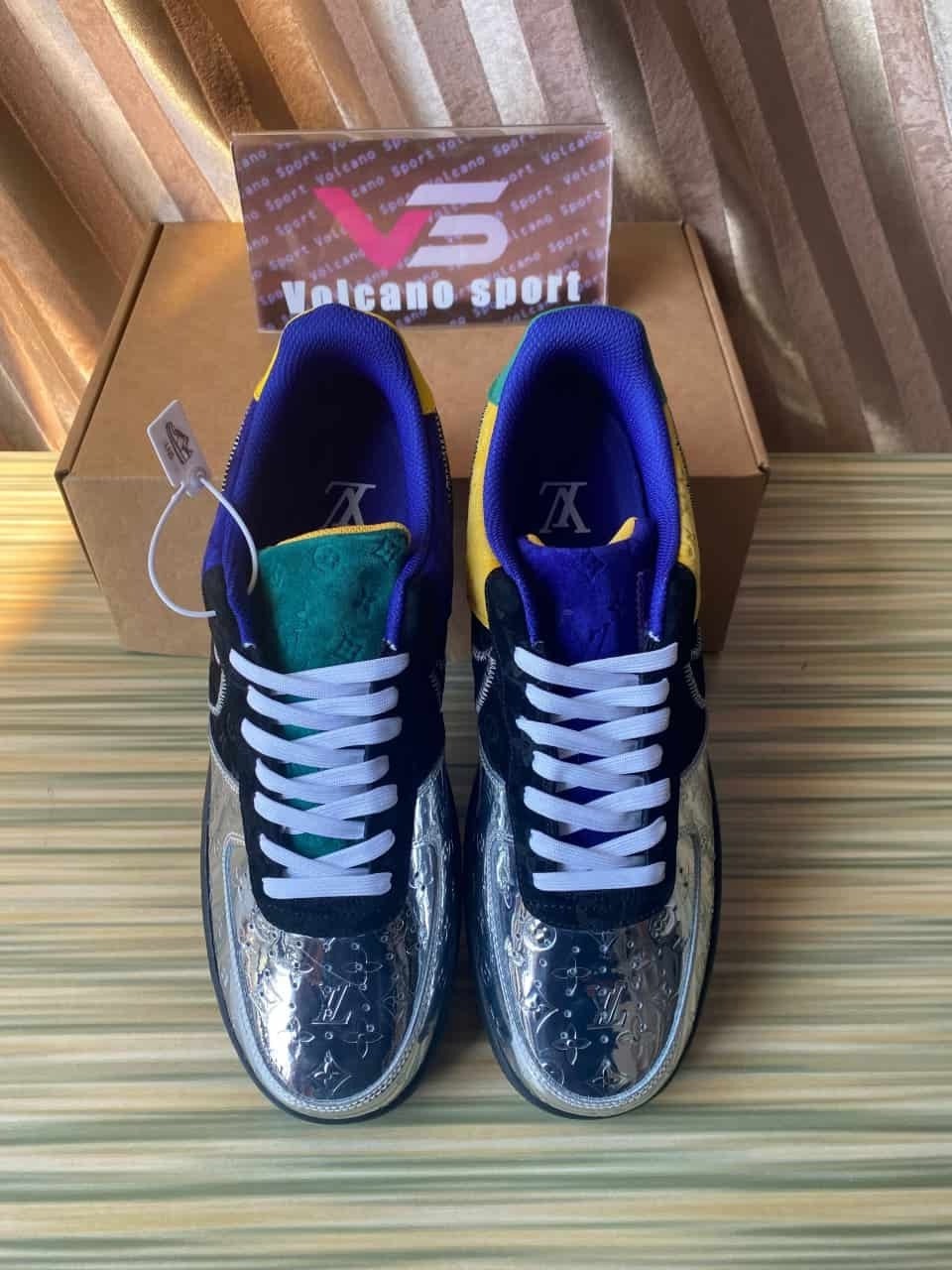 LV x Air Force 1 Low By Virgil Abloh 'Black Metallic Silver' 1A9VCH