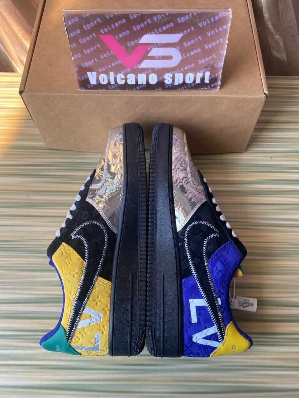 LV x Air Force 1 Low By Virgil Abloh 'Black Metallic Silver' 1A9VCH