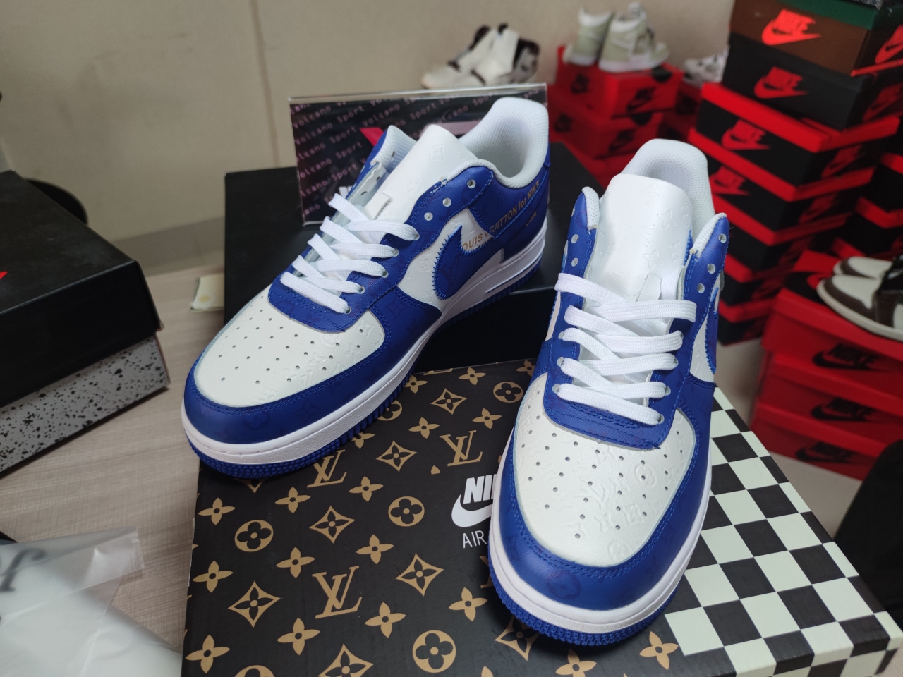 LV X Air Force 1 blue and white