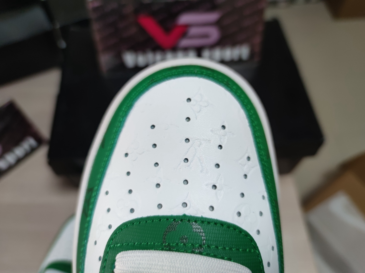 LV x Air Force 1 Low By Virgil Abloh White Green